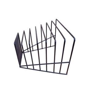 Desktop File Organizers 7 Slot Black Enamel Set of (2) Vintage